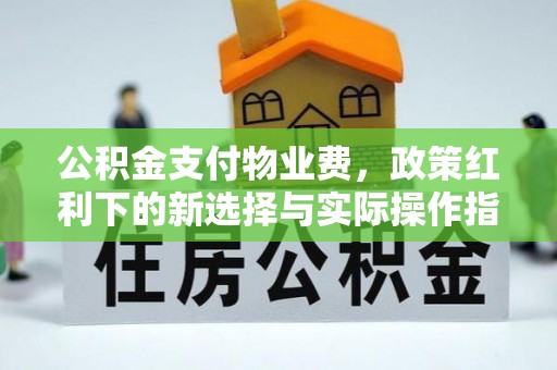 北港公积金支付物业费，政策红利下的新选择与实际操作指南