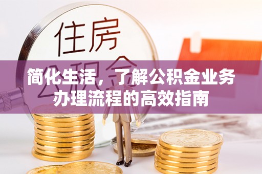 北港简化生活，了解公积金业务办理流程的高效指南