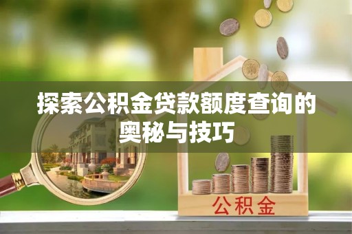北港探索公积金贷款额度查询的奥秘与技巧