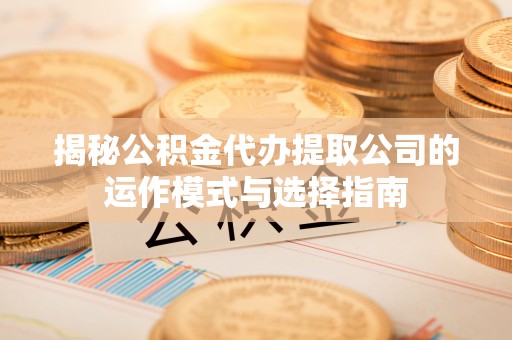 北港揭秘公积金代办提取公司的运作模式与选择指南