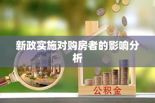 北港新政实施对购房者的影响分析