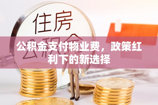 北港公积金支付物业费，政策红利下的新选择